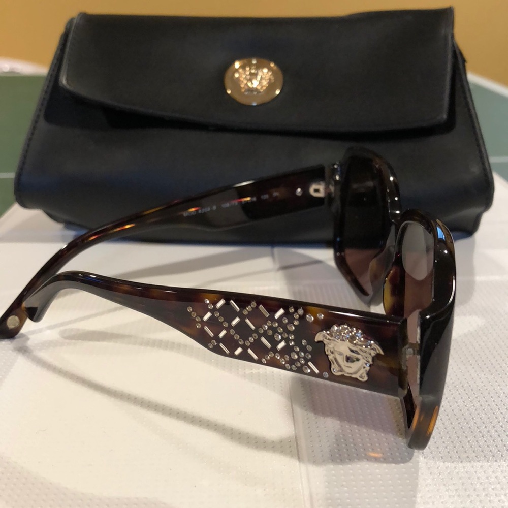 Versace Brown Sunglasses w/ crystals